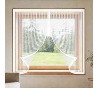 Magnetic Fly Screen Window Adjustable 70 x 50 cm with Selfadhesive Fly Bug Bee Protection Screen Custom Size for Living Room Bedroom Offfice, White
