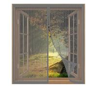 Magnetic Fly Screen Window Adjustable 80 x 120 cm Easy Installation No Drilling Or Screwing Magnetic Fly Screen for Windows Nets to Keep Bugs Out, Grey