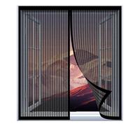 Magnetic Fly Screen Window Adjustable 90 x 110 cm Easy Installation No Drilling Or Screwing Fly Window Screen Mesh for Windows Nets to Keep Bugs Out, Black
