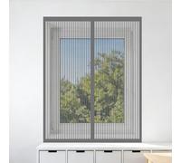 Magnetic Fly Screen Window Adjustable 90 x 110 cm Keep Fly Mosquito Out Selfadhesive Window Guard Screen Easy Install for Home, Office, Bedroom, Living Room Kitchen, Grey