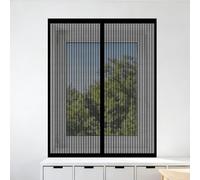 Magnetic Fly Screen Window Adjustable 90 x 110 cm Keep Fly Mosquito Out Selfadhesive Window Guard Screen Easy Install for Home, Office, Bedroom, Living Room Kitchen, Black