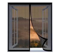 Magnetic Fly Screen Window Curtain 40 x 95 cm Easy Installation No Drilling Or Screwing Reinforced Mesh Curtain Entry Door Mesh for Windows Nets to Keep Bugs Out, Black