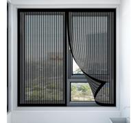 Magnetic Fly Screen Window Curtain 60 x 100 cm with Magnets&Full Frame Magic Tape Keep Magnetic Fly Screen Door for Keeping Out Flies & Bug, Black