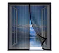 Magnetic Fly Screen Window Curtain 60 x 110 cm Easy Installation No Drilling Or Screwing Reinforced Mesh Curtain Entry Door Mesh for Windows Nets to Keep Bugs Out, Black