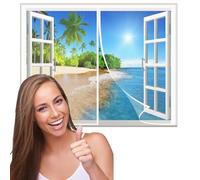 Magnetic Fly Screen Window, Easy to Install Heavy Duty Bug Mesh Curtain,Fly Screen Mosquito,Magnetic Flyscreen Net,Anti Mosquito Mesh Fly Curtain,Prevents Insects/Mosquitoes from Entering The Room