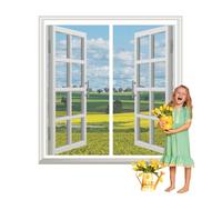 Magnetic Fly Screen Window,Heavy Duty Bug Mesh Curtain,Fly Screen Mosquito,Magnetic Flyscreen Net,Anti Mosquito Mesh Fly Curtain,Prevents Insects/Mosquitoes from Entering The Room,95x105cm,White