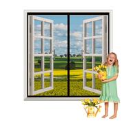 Magnetic Fly Screen Window,Heavy Duty Bug Mesh Curtain,Fly Screen Mosquito,Magnetic Flyscreen Net,Anti Mosquito Mesh Fly Curtain,Prevents Insects/Mosquitoes from Entering The Room