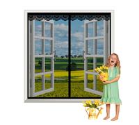 Magnetic Fly Screen Window,Heavy Duty Bug Mesh Curtain,Fly Screen Mosquito,Magnetic Flyscreen Net,Anti Mosquito Mesh Fly Curtain,Prevents Insects/Mosquitoes from Entering The Room,170x120cm,Black