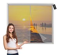 Magnetic Fly Screen Window Mesh Fly Curtain 210x220cm Grey Top-to-Bottom Seal Snaps Shuts Automatically & Full Frame Adhesive Tape Keep Bugs Out & Let Fresh Air in for Doors and Windows