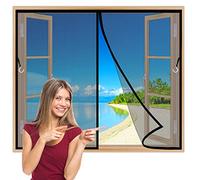 Magnetic Fly Screen Windows 170x140 cm Insect Mesh, Handy to Open Easy to Install Black Z