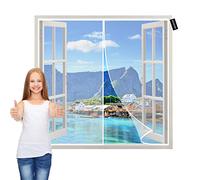 Magnetic Fly Screen Windows 60x90cm White Anti Mosquito Mesh Curtain with Powerful Magnets Keeps Mosquitoes Insects Out for Patio Balcony Living Room