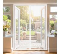 Magnetic Fly Screens 100 x 268 cm Full Frame Magic Tape Kid and Pet Friendly Fly Insect Screen Door Keep Bugs Out & Lets Fresh Air in Easy to Install Without Drilling, White