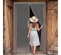 Magnetic Fly Screens 225 x 299 cm Full Frame Magic Tape Kid and Pet Friendly Fly Insect Screen Door Keep Bugs Out & Lets Fresh Air in Easy to Install Without Drilling, Grey