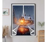 Magnetic Fly Screens for Curtain 101 x 127 cm Warm Winter, Windproof Soundproofing, Windproof Waterproof, Thermal Magnet Opening Curtain Magnetic for All Types of Windows, A