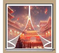 Magnetic Fly Screens for Curtain 127 x 113 cm Weatherproof Winter Warm Screen, Warm Winter, Windproof Waterproof Transparent PVC Magnetic Curtain for Balcony, Patio, A