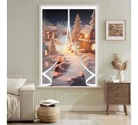 Magnetic Fly Screens for Curtain 46 x 81 cm Soundproofing, Thermal, Waterproof, Windproof, Blackout, Multi-Sized Windproof Curtain Screen Cover for Bedroom, Kitchen, A