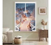 Magnetic Fly Screens for Curtain 76 x 67 cm Transparent, Cold and Noise Proof, Windproof Waterproof Auto Closing Insulated Doorway Curtain for Bedroom, Kitchen, A