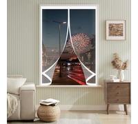 Magnetic Fly Screens for Curtain 90 x 106 cm Self-Sealing PVC Weatherproof Winter Warm, Cold and Noise Proof Winter Curtain Blanket, Thermal Screen for Balcony, Patio, A