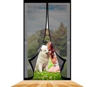 Magnetic Fly Screens for Doors 100 x 211 cm Keeping Out Flies & Bug, Keep Fresh Air in Heavy Duty Bug Mesh Curtain Hundreds of Sizes for Bedroom/Balcony/Kitchen, Etc., Black