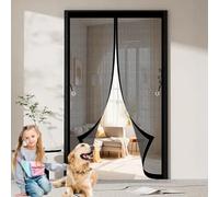 Magnetic Fly Screens for Doors 121 x 200 cm Automatically Closes, Keep Bugs Out, Without Drilling, Easy to Install, Magnetic Thermal Doors for Patio Door/Balcony Door, Black