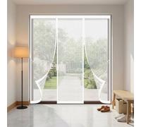 Magnetic Fly Screens for Doors 130 x 291 cm Keeping Out Flies & Bug, Keep Fresh Air in Magnetic Fly Insect Screen Door Kid and Pet Friendly for Basement Door, Balcony, White