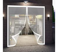 Magnetic Fly Screens for Doors 172 x 206 cm Keeping Out Flies & Bug, Keep Fresh Air in Heavy Duty Bug Mesh Curtain Hundreds of Sizes for Balcony/Children's Room, White