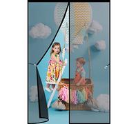 Magnetic Fly Screens for Doors 210 x 200 cm Keep Fresh Air in Adjustable Magnetic Flyscreen Anti-Tearing Reinforced Top for All Doors and Windows, Black