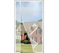 Magnetic Fly Screens for Doors 225x240cm Fly Screen Anti Mosquito Heavy Duty Door Screen Mesh Strong Magnets Top-to-Bottom Seal Super Quiet Kid and Pet Friendly White