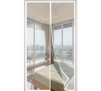 Magnetic Fly Screens for Doors 235x240cm Heavy Duty Mesh Curtain Mosquito Door Screen with Powerful Magnets Frame Hook & Loop Keep Insects Out for Balcony Living Room White