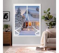 Magnetic Fly Screens for Doors 61 x 70 cm Windproof Waterproof, Warm Winter, Windproof Soundproofing Visible Magnetic Thermal Curtain for Kitchen Bedroom, A