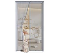 Magnetic Fly Screens for Doors 65x205cm,Fly Nets for Doors, Door Fly Screen,Anti Mosquito Mesh Curtain with Powerful Magnets and Full Frame Magic Tape,for Children's Room/Bedroom/Balcony,Grey