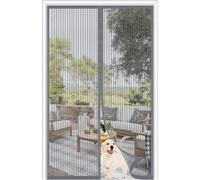 Magnetic Fly Screens for Doors 80 x 100 cm, Heavy Duty Bugs Fly Screen Door, Anti Mosquito Mesh Fly Curtain with Powerful Magnets &Anti-Tearing, Keep Bugs Out & Lets Fresh Air in ,Grey
