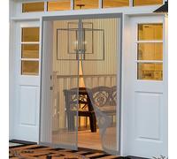Magnetic Fly Screens for Doors 94 x 224 cm Keeping Out Flies & Bug, Keep Fresh Air in Fly Screen Door Easy to Install Without Drilling for Double Doors, French Etc., Grey