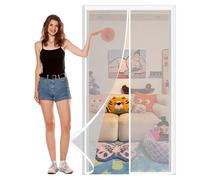 Magnetic Fly Screens for Doors, Anti Mosquito Mesh Curtain 120 x 193 cm Door Fly Screen Curtain Keep Bug Out for Patio Front Back Door, White