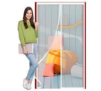 Magnetic Fly Screens for Doors, Anti Mosquito Mesh Curtain 172 x 196 cm Anti Mosquito Heavy Duty Bug Mesh Curtain No Drilling Keep Fly Bug Out for Balcony Living Room, White