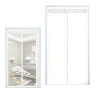 Magnetic Fly Screens for Doors, Anti Mosquito Mesh Curtain, Double Door Screen Curtain for Sliding Door with Powerful Magnets and Full Frame Magic Tape, Keep Fly Bug Out(White,100 * 200cm)