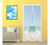 Magnetic Fly Screens for Doors Heavy Duty 122 x 250 cm Fly Nets for Doors Easy Installation Without Drilling Enhanced Screen Mesh for Sliding, White