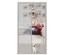 Magnetic Fly Screens for Doors - Heavy Duty Mesh Curtain 75 x 195 cm with Full Frame Magic Tape Powerful Magnets - Without Drilling Top-to-Bottom Seal Automatically - for Patio Balcony - Gray