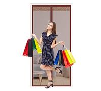 Magnetic Fly Screens for Doors,HTCSZL Heavy Duty Bugs Door Screen,Anti Mosquito Mesh Fly Curtain with Powerful Magnets,Keep Bugs Out & Lets Fresh Air in,Install Without Drilling,Brown(75x195cm)