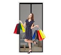 Magnetic Fly Screens for Doors, HTCSZL Heavy Duty Bugs Door Screen, Anti Mosquito Mesh Fly Curtain with Powerful Magnets, Pet and Kid Friendly, Keep Bugs Out & Lets Fresh Air in-(Black,60x180cm)
