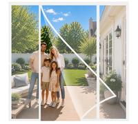 Magnetic Fly Screens for Large Windows White 165x205cm Double Door Door Fly Screen Curtain Anti Dust with Powerful Magnets for Double Doors that Open up the Whole Living Space
