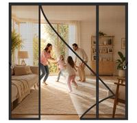 Magnetic Fly Screens for Patio Doors Black 170x200cm Perfect for Double Doors, Patio and French Easy Hands-Free Passage When Carrying Trays or Drinks