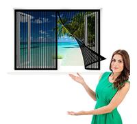 Magnetic Fly Screens for Window, 105 x 110 cm Mesh Curtain Fly Screens, Easy to Install for Air Conditioning Room/Kitchen Window, Black