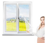 Magnetic Fly Screens for Window 200 x 115 cm, Magnetic Flyscreen Net, Easy to Install for Window, Window Transparent Fly Screen, White