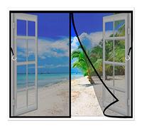 Magnetic Fly Screens for Windows 65x130 cm Bugs Windows Screen, Anti Mosquito Mesh Fly Curtain with Powerful Magnets & Full Frame Magic Tape, Keep Bugs Out & Lets Fresh Air in Black Z