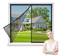 Magnetic Fly Screens for Windows White 120x170cm High Density Mesh Curtain Hands Free Instant Mesh Mosquito & Bug Net Curtain Self-Closing for Balcony Patio French Window