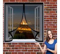 Magnetic Fly Screens Windows 102 x 102 cm(40 x 40inch) Magnetic Window Screen Prevents Insects No Drilling Or Screwing Easy Installation Fly Mosquito Net for All Windows, Black