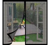 Magnetic Fly Screens Windows 180 x 140 cm Keep Fly Mosquito Out Mosquito Net for Window Easy Installation for Living Room Bedroom Offfice, Black