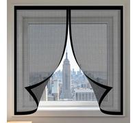 Magnetic Fly Screens Windows 60 x 100 cm Keep Fly Mosquito Out Mosquito Net Window Insect Screen Mesh Easy Install for Window, Bedroom, Living Room, Kitchen Patio, Black