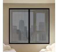 Magnetic Fly Screens Windows 60 x 155 cm Selfadhesive Tape Window Netting for Insects Custom Size for Living Room Bedroom Offfice, Black